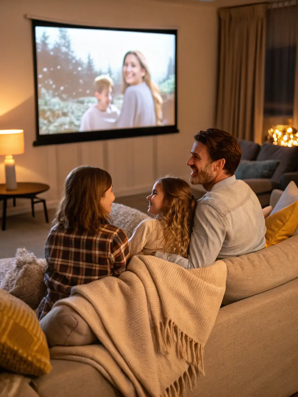 A heartwarming image of a family embracing, symbolizing the security and protection offered by life insurance, set against a backdrop of a cozy home interior.